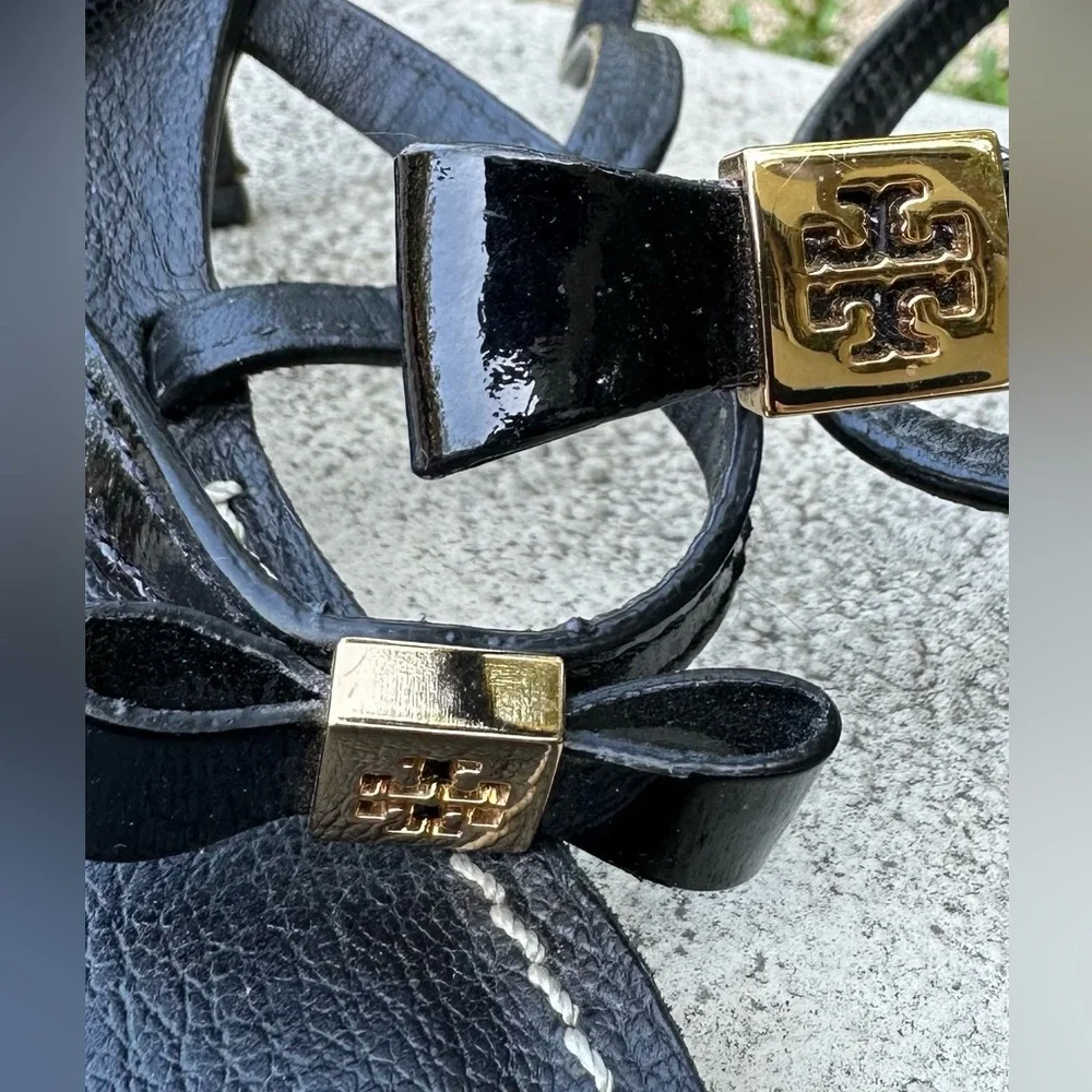 Tory Burch "Kailey" slingback heeled sandals with bow accents - size 11M - Picture 6 of 6